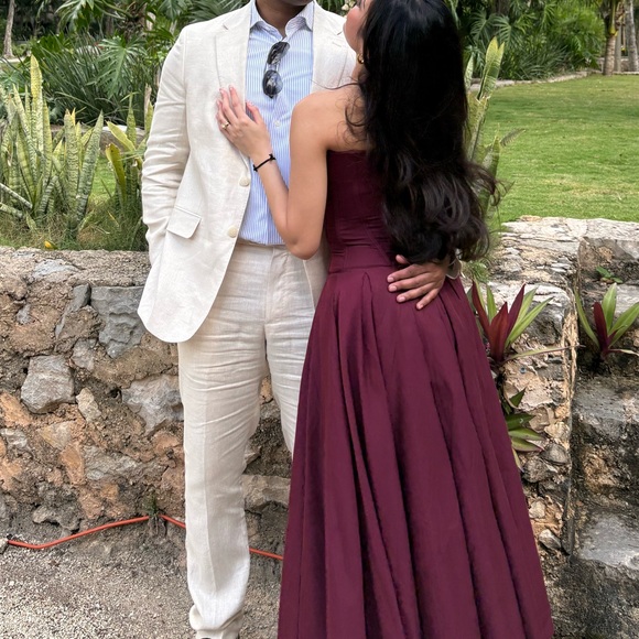 House of CB Lady Dress - Wine/Burgundy - Picture 3 of 5